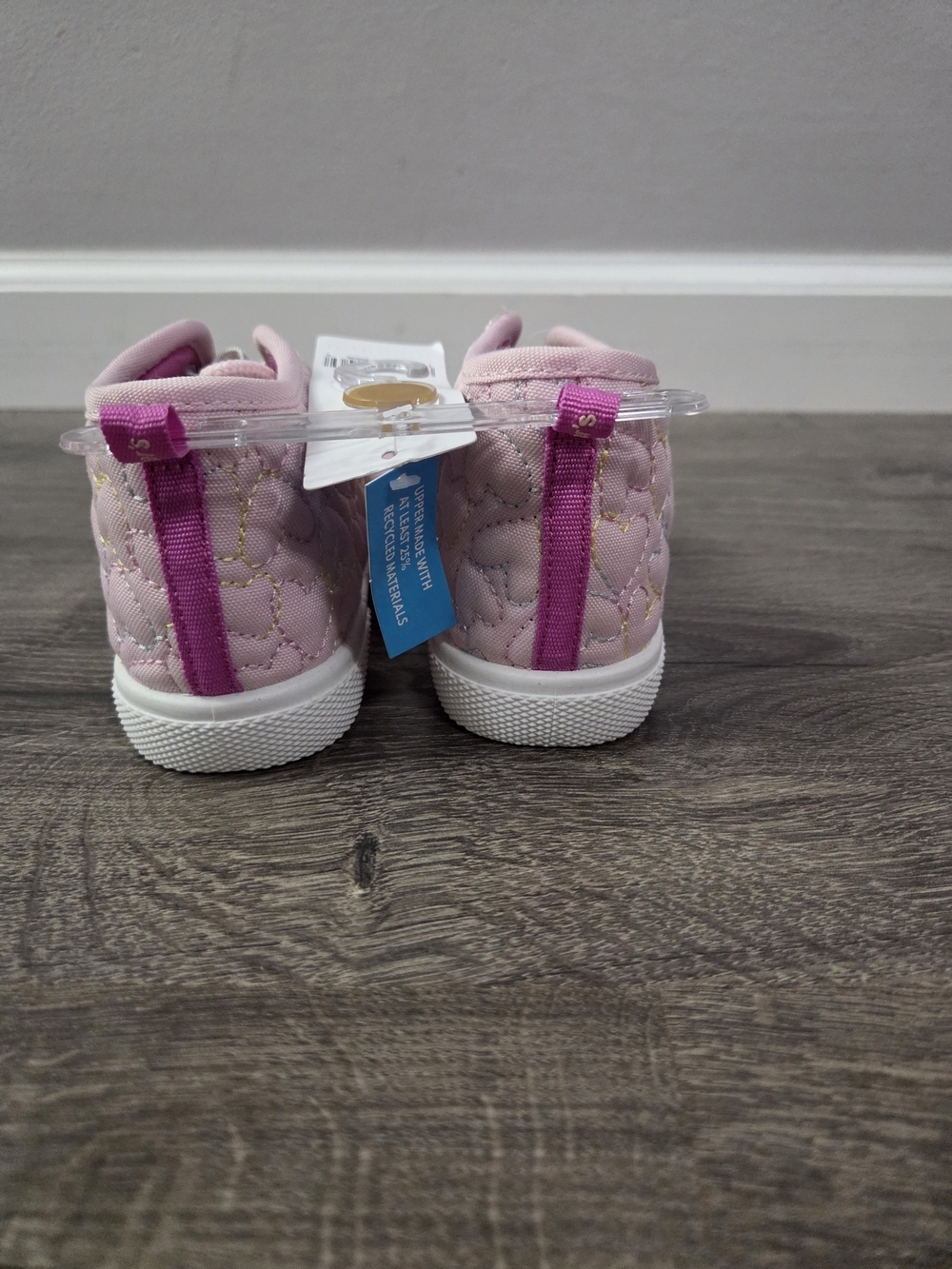 Carter's Girls Light Pink Quilted Heart Lace-Up Sneakers Size 11 NWT - Picture 6 of 6